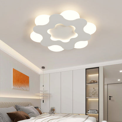 Contemporary Nordic Flower Shape Iron Acrylic Lampshade LED Flush Mount Ceiling Light For Bedroom