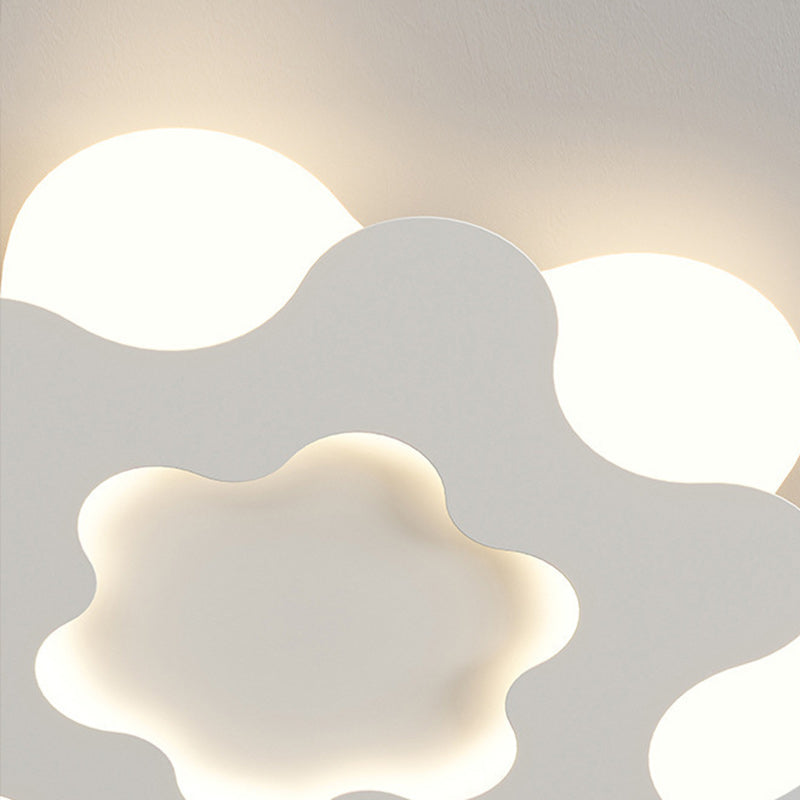 Contemporary Nordic Flower Shape Iron Acrylic Lampshade LED Flush Mount Ceiling Light For Bedroom