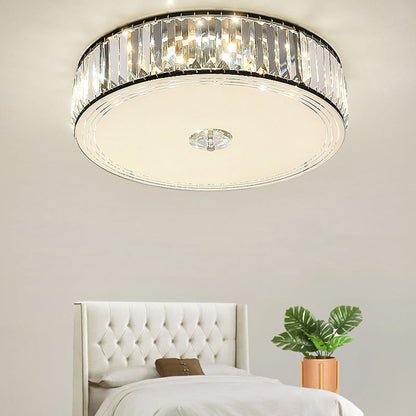 Modern Luxury Round Square Petal Crystal Glass Lampshade Hardware 4/5/6 - Light Flush Mount Ceiling Light For Living Room