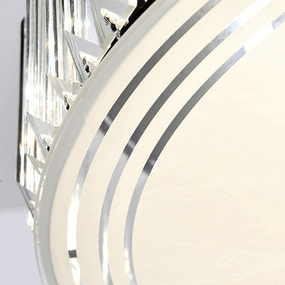 Modern Luxury Round Square Petal Crystal Glass Lampshade Hardware 4/5/6 - Light Flush Mount Ceiling Light For Living Room