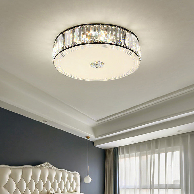 Modern Luxury Round Square Petal Crystal Glass Lampshade Hardware 4/5/6 - Light Flush Mount Ceiling Light For Living Room