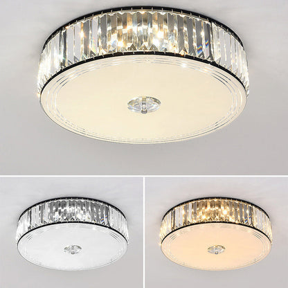 Modern Luxury Round Square Petal Crystal Glass Lampshade Hardware 4/5/6 - Light Flush Mount Ceiling Light For Living Room
