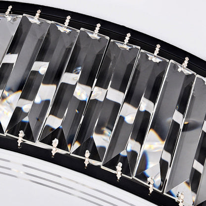 Modern Luxury Round Square Petal Crystal Glass Lampshade Hardware 4/5/6 - Light Flush Mount Ceiling Light For Living Room
