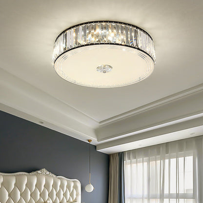 Modern Luxury Round Square Petal Crystal Glass Lampshade Hardware 4/5/6 - Light Flush Mount Ceiling Light For Living Room