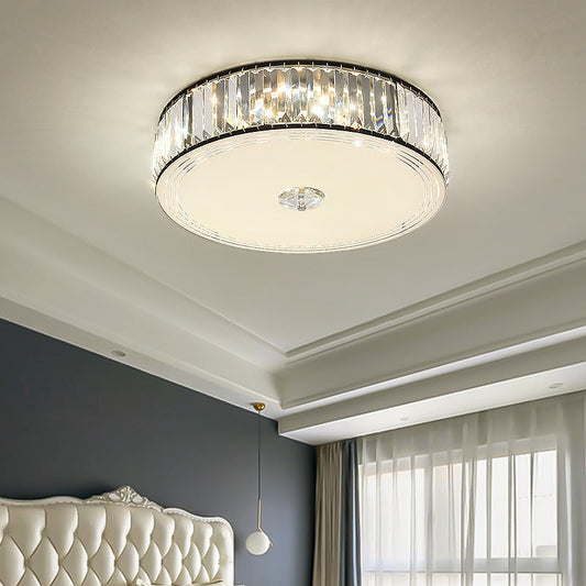 Modern Luxury Round Square Petal Crystal Glass Lampshade Hardware 4/5/6 - Light Flush Mount Ceiling Light For Living Room