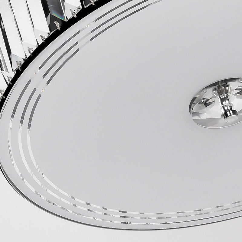 Modern Luxury Round Square Petal Crystal Glass Lampshade Hardware 4/5/6 - Light Flush Mount Ceiling Light For Living Room