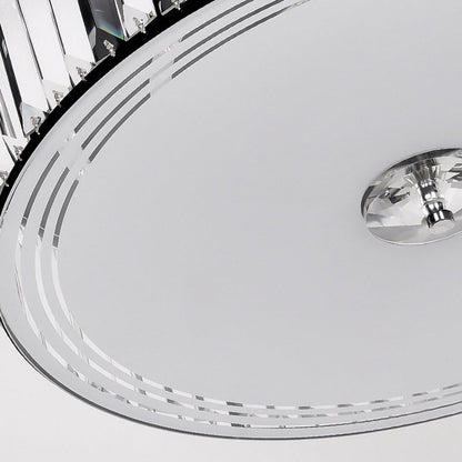 Modern Luxury Round Square Petal Crystal Glass Lampshade Hardware 4/5/6 - Light Flush Mount Ceiling Light For Living Room