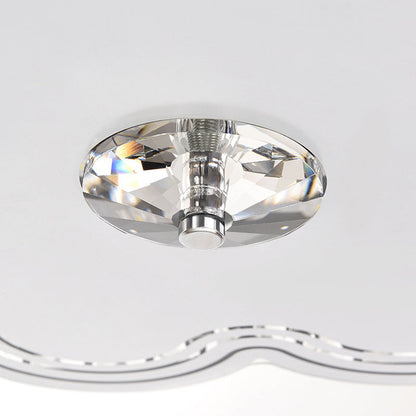 Modern Luxury Round Square Petal Crystal Glass Lampshade Hardware 4/5/6 - Light Flush Mount Ceiling Light For Living Room