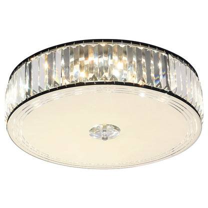 Modern Luxury Round Square Petal Crystal Glass Lampshade Hardware 4/5/6 - Light Flush Mount Ceiling Light For Living Room