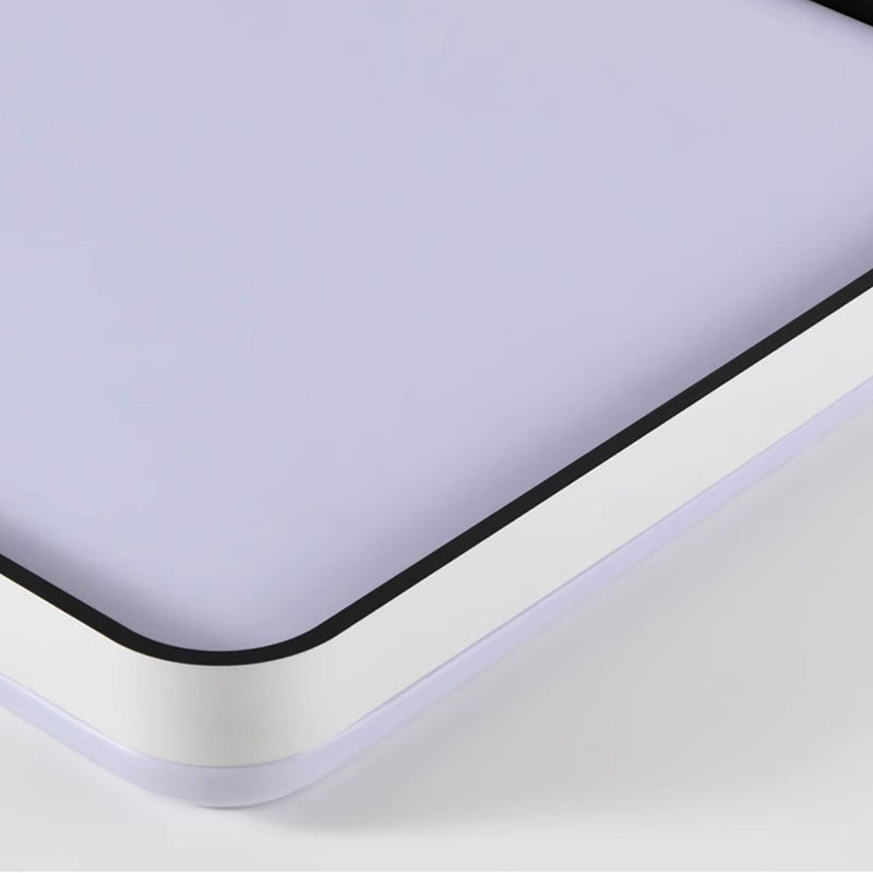 Modern Minimalist Square Roto-molding Hardware Lampshade LED Flush Mount Ceiling Light For Bedroom