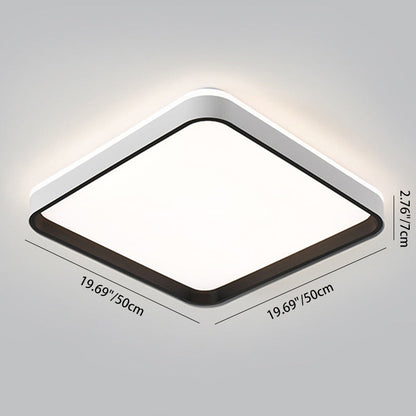 Modern Minimalist Square Roto-molding Hardware Lampshade LED Flush Mount Ceiling Light For Bedroom
