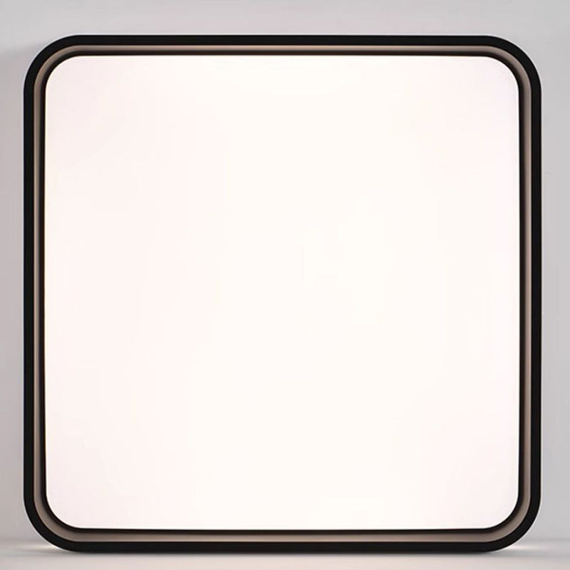 Modern Minimalist Square Roto-molding Hardware Lampshade LED Flush Mount Ceiling Light For Bedroom