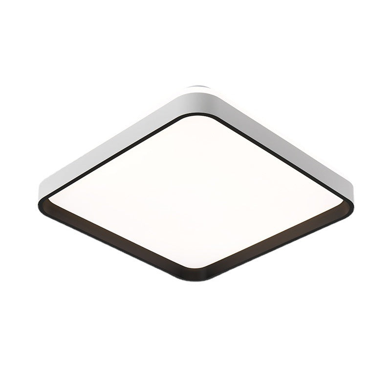 Modern Minimalist Square Roto-molding Hardware Lampshade LED Flush Mount Ceiling Light For Bedroom