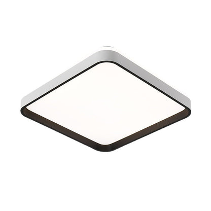 Modern Minimalist Square Roto-molding Hardware Lampshade LED Flush Mount Ceiling Light For Bedroom