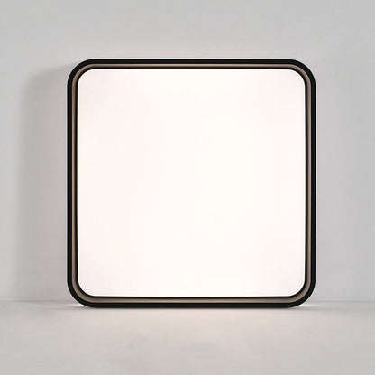Modern Minimalist Square Roto-molding Hardware Lampshade LED Flush Mount Ceiling Light For Bedroom