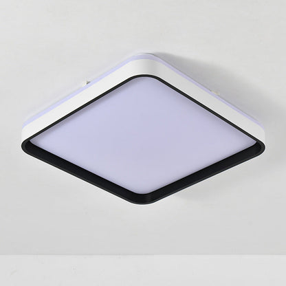 Modern Minimalist Square Roto-molding Hardware Lampshade LED Flush Mount Ceiling Light For Bedroom