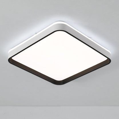 Modern Minimalist Square Roto-molding Hardware Lampshade LED Flush Mount Ceiling Light For Bedroom