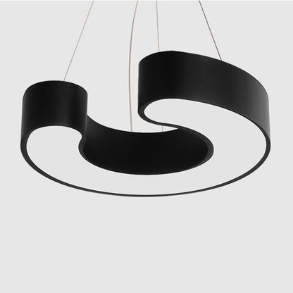 Modern Simplicity Dome Geometry Iron Acrylic Lampshade LED Chandelier For Office