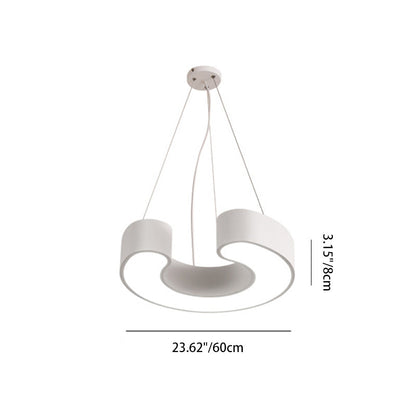 Modern Simplicity Dome Geometry Iron Acrylic Lampshade LED Chandelier For Office