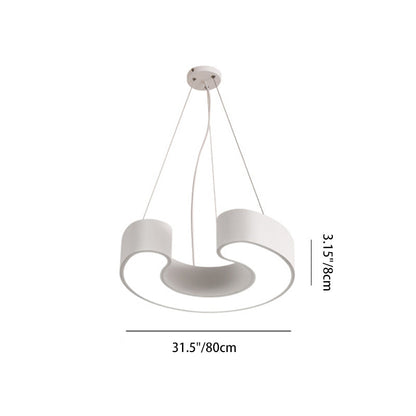 Modern Simplicity Dome Geometry Iron Acrylic Lampshade LED Chandelier For Office