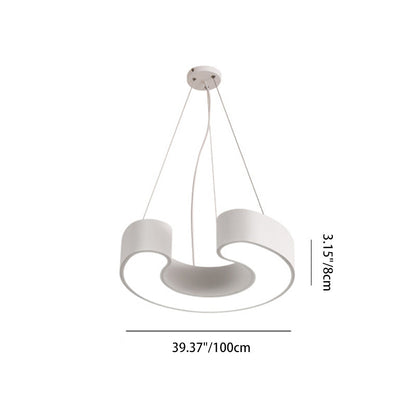 Modern Simplicity Dome Geometry Iron Acrylic Lampshade LED Chandelier For Office