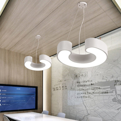 Modern Simplicity Dome Geometry Iron Acrylic Lampshade LED Chandelier For Office