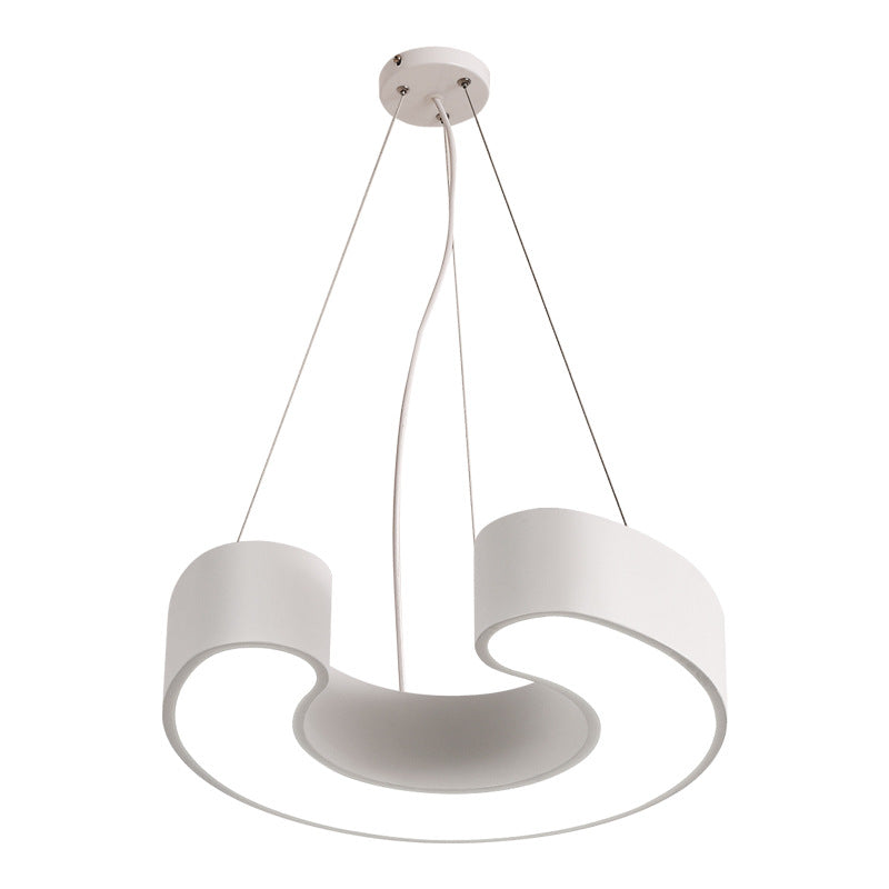 Modern Simplicity Dome Geometry Iron Acrylic Lampshade LED Chandelier For Office