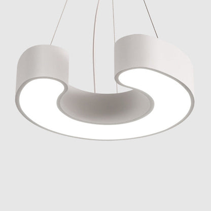Modern Simplicity Dome Geometry Iron Acrylic Lampshade LED Chandelier For Office