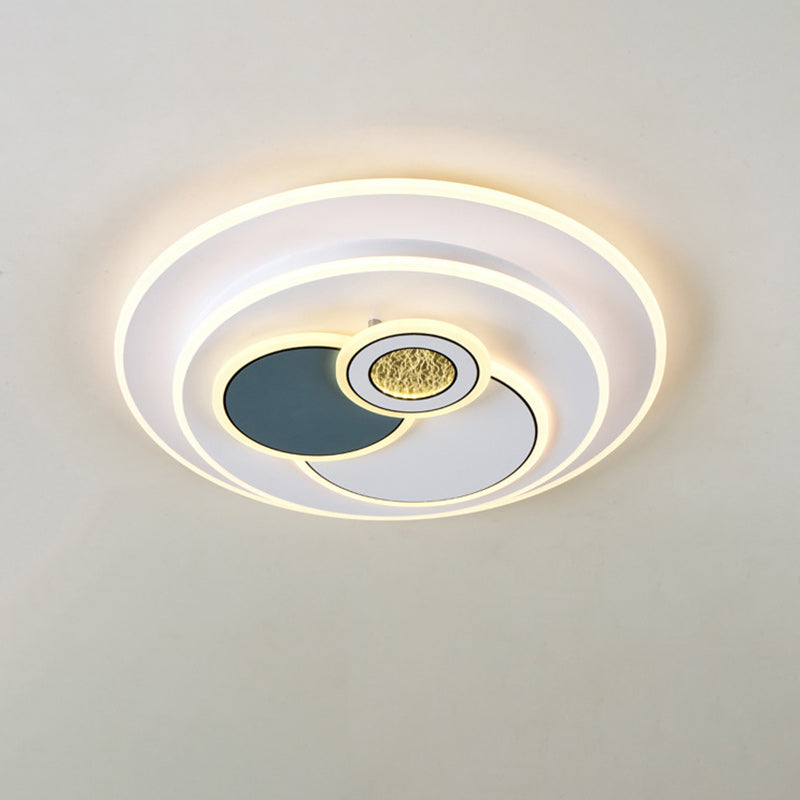 Contemporary Nordic Round Square Rectangle Acrylic Lampshade Hardware LED Flush Mount Ceiling Light For Living Room