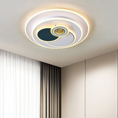 Contemporary Nordic Round Square Rectangle Acrylic Lampshade Hardware LED Flush Mount Ceiling Light For Living Room