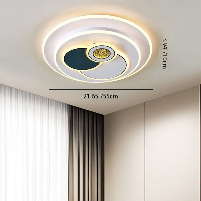 Contemporary Nordic Round Square Rectangle Acrylic Lampshade Hardware LED Flush Mount Ceiling Light For Living Room