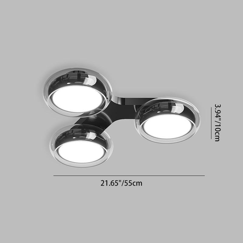 Modern Art Deco Round Beads Glass Acrylic Lampshade Hardware LED Semi-Flush Mount Ceiling Light For Living Room