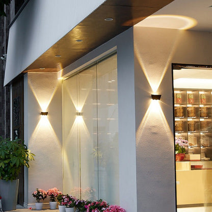Modern Simplicity Waterproof Inverted Trapezoid Full Aluminum Lampshade LED Wall Sconce Lamp For Outdoor Patio