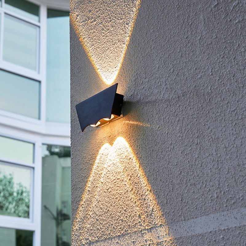 Modern Simplicity Waterproof Inverted Trapezoid Full Aluminum Lampshade LED Wall Sconce Lamp For Outdoor Patio