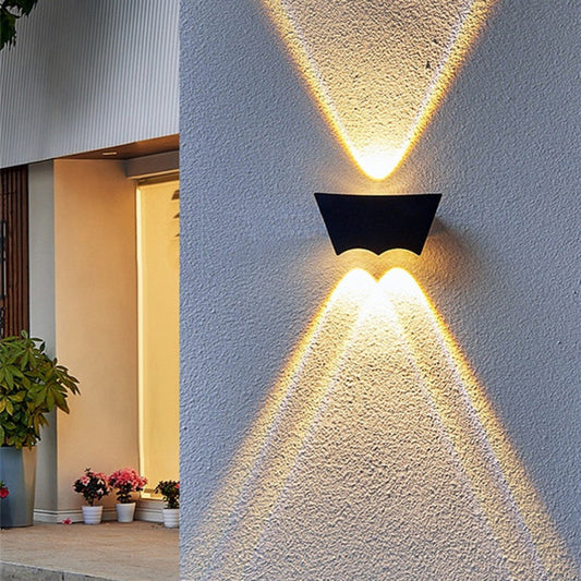 Modern Simplicity Waterproof Inverted Trapezoid Full Aluminum Lampshade LED Wall Sconce Lamp For Outdoor Patio