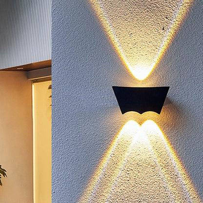 Modern Simplicity Waterproof Inverted Trapezoid Full Aluminum Lampshade LED Wall Sconce Lamp For Outdoor Patio