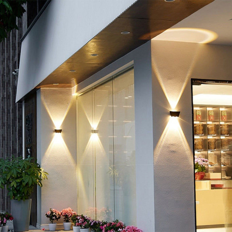 Modern Simplicity Waterproof Inverted Trapezoid Full Aluminum Lampshade LED Wall Sconce Lamp For Outdoor Patio