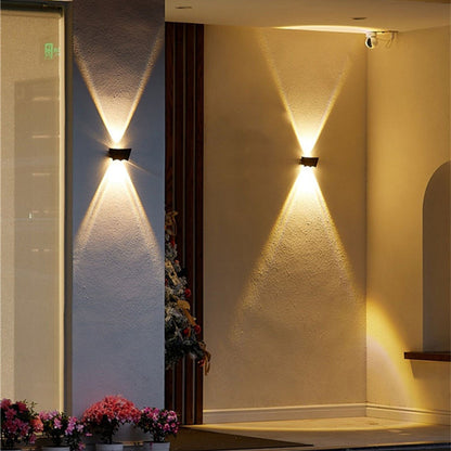 Modern Simplicity Waterproof Inverted Trapezoid Full Aluminum Lampshade LED Wall Sconce Lamp For Outdoor Patio