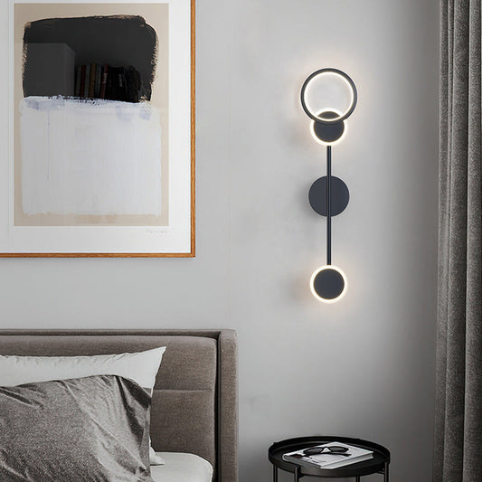 Modern Art Deco Round Acrylic Aluminum Iron LED Wall Sconce Lamp For Living Room