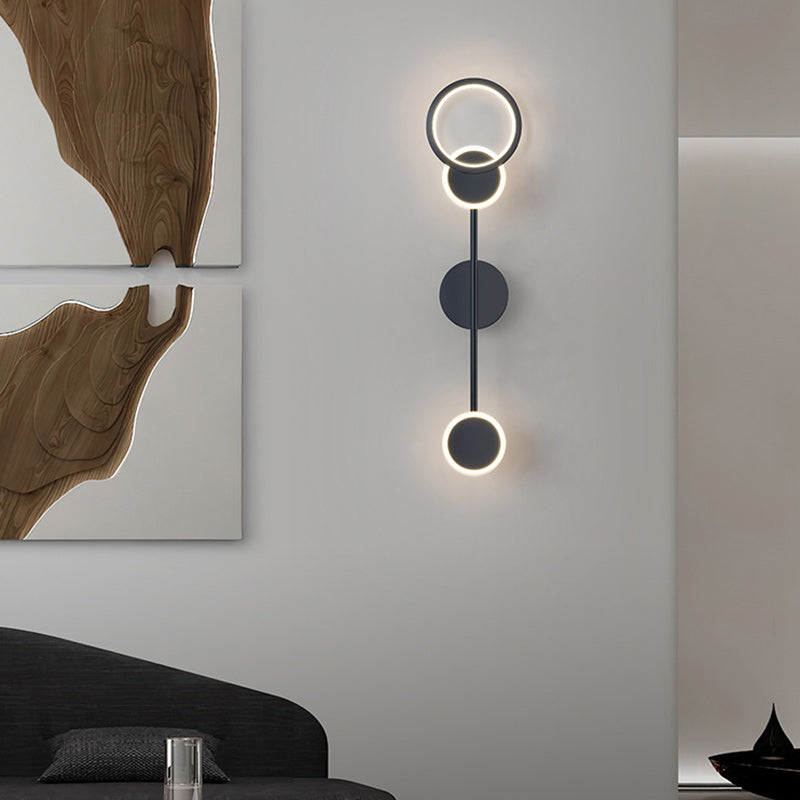 مصباح حائط LED دائري من الأكريليك والألومنيوم والحديد بتصميم آرت ديكو الحديث لغرفة المعيشة 