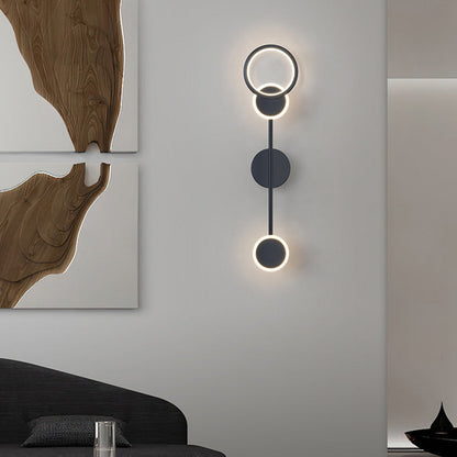 مصباح حائط LED دائري من الأكريليك والألومنيوم والحديد بتصميم آرت ديكو الحديث لغرفة المعيشة 