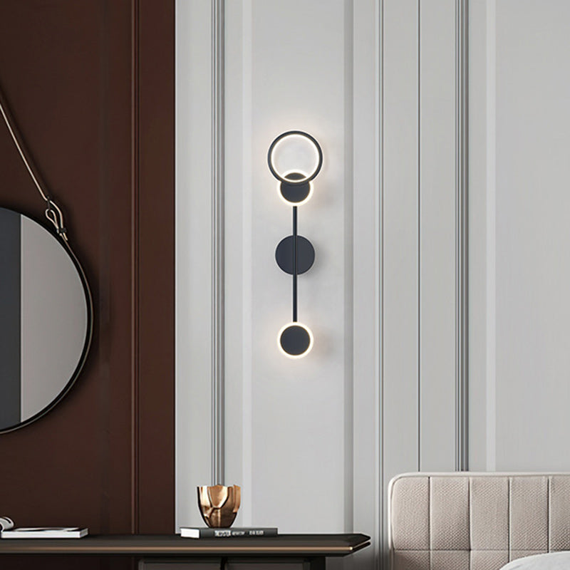 مصباح حائط LED دائري من الأكريليك والألومنيوم والحديد بتصميم آرت ديكو الحديث لغرفة المعيشة 