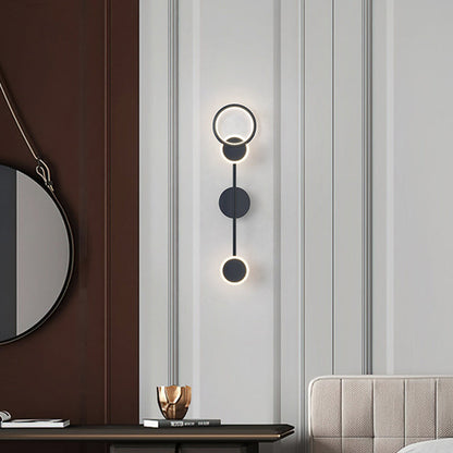 مصباح حائط LED دائري من الأكريليك والألومنيوم والحديد بتصميم آرت ديكو الحديث لغرفة المعيشة 
