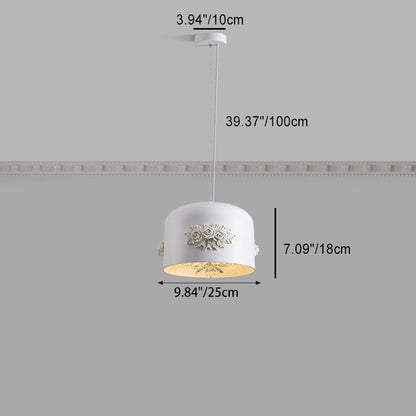 Traditional French Rose Pattern Resin Stainless Steel Lampshade Crystal LED Chandelier For Dining Room