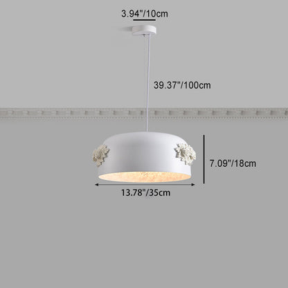 Traditional French Rose Pattern Resin Stainless Steel Lampshade Crystal LED Chandelier For Dining Room
