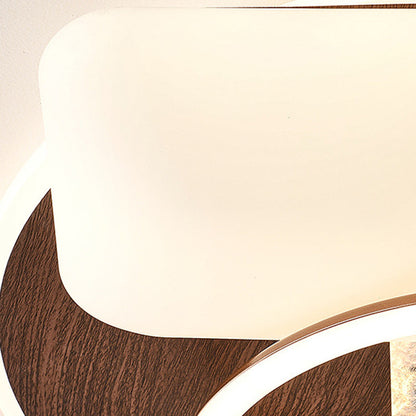 Contemporary Retro Round Rectangle Oval Stitching Roto-molding Iron Aluminum Lampshade LED Flush Mount Ceiling Light For Bedroom