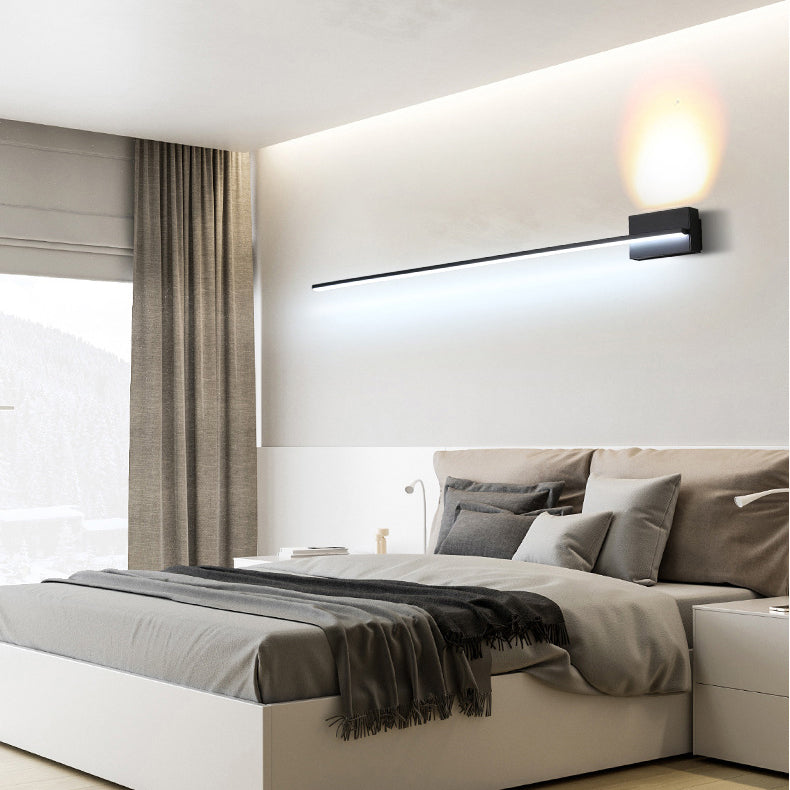 Modern Minimalist Long Strip Hardware Acrylic Lampshade LED Vanity Light Mirror Front Wall Sconce Lamp For Living Room