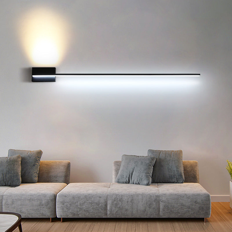 Modern Minimalist Long Strip Hardware Acrylic Lampshade LED Vanity Light Mirror Front Wall Sconce Lamp For Living Room
