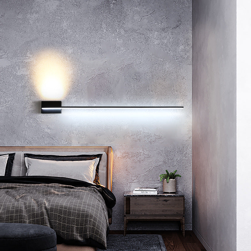 Modern Minimalist Long Strip Hardware Acrylic Lampshade LED Vanity Light Mirror Front Wall Sconce Lamp For Living Room