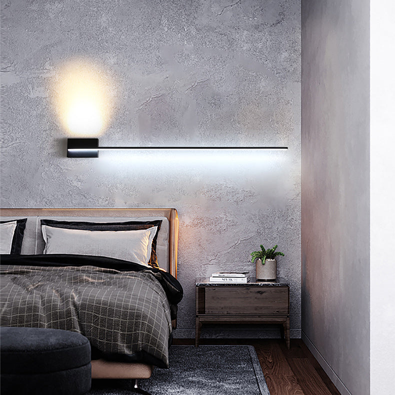 Modern Minimalist Long Strip Hardware Acrylic Lampshade LED Vanity Light Mirror Front Wall Sconce Lamp For Living Room